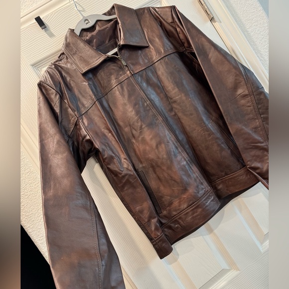 100% Mexican Leather Other - Men's Brown 100% Leather Jacket - XL